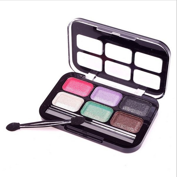 6 Color Hot Women Makeup Cosmetics Eyeshadow Palette Brush in Eye Shadow#63563