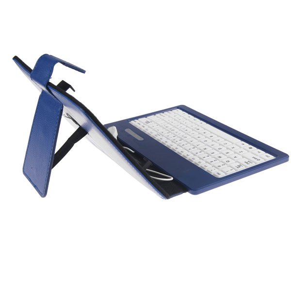 PU Folio Stand Leather Case Cover USB Keyboard for Nexus 7" 7 inch Tablet MID (COLOR DARK BLUE