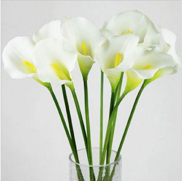 20pcs Calla Lily Bridal Wedding Bouquet head Real Touch Artificial Flower Decor #50984