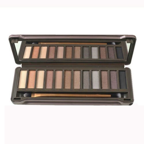 New 12 Color Earth Color Eyeshadow Cosmetic Makeup Palette & Brush Mirror Set