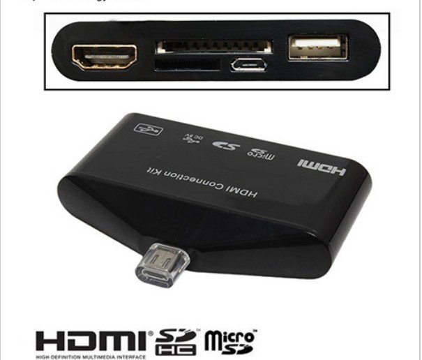 MHL to HDMI HDTV HD TV Adapter USB OTG Card Reader Camera Connection kit for Samsung Galaxy
