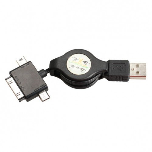 3 in 1 Retractable USB Cable Micro Mini Dock For Appl​e iPad 2 iPhone 4S SKU:21185