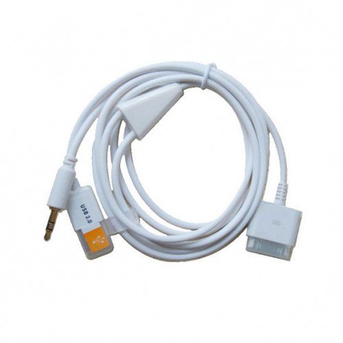 3.5mm Car Aux Audio Out USB Dock Cable for iPhone 3GS 4 iPod Touch iPad2 SKU:6490