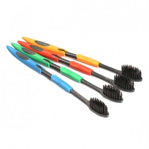 4PCS Double Ultra Soft Toothbrush Bamboo Charcoal Nano Brush Oral Care