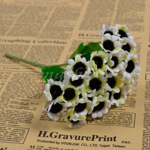 1 Bunch 30 Heads Artificial Sunflowers Silk Daisy Bouquet Flowers Home Decor (white