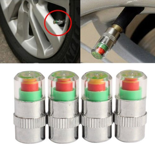 4Pcs Car Auto Tire Air Pressure Valve Stem Caps Sensor Indicator Alert Bike SKU:54697.01
