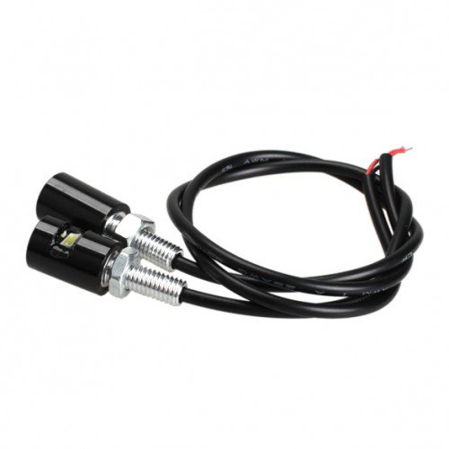 2x White LED Car Auto License Plate Screw Bolt Light Bulbs Black 12V