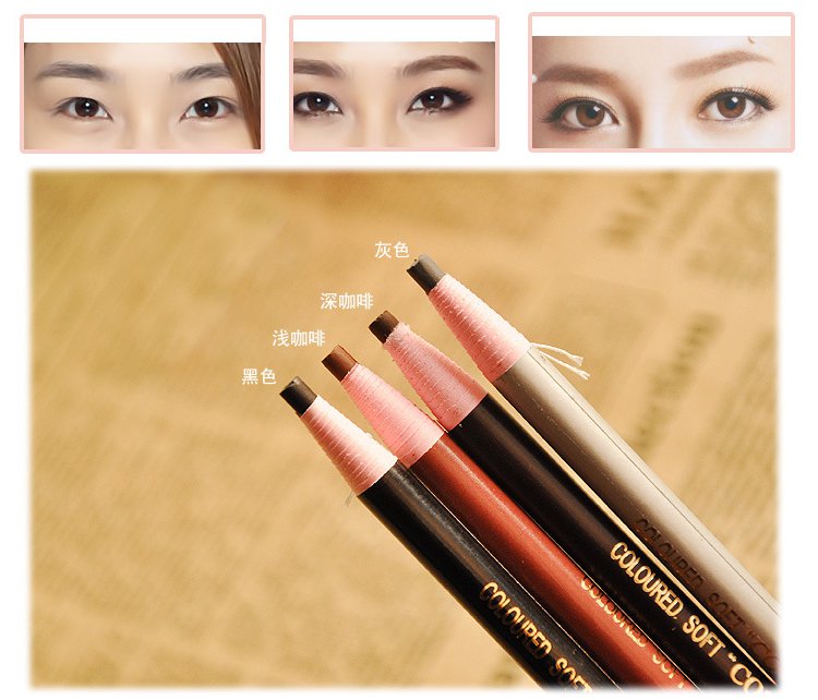 Applied 4pcs Coffee Eye Brow Pen Eye Beauty Long Lasting Madeup Eyebrow Pencil