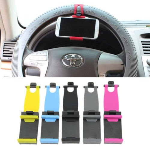 Universal Car Steering Wheel Bike Clip Mount Holder For iphone Phone Samsung GPS(COLOR BLUE