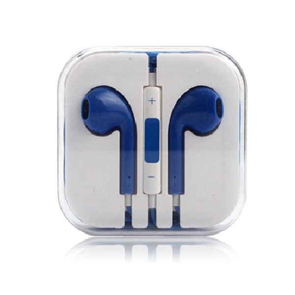 3.5mm Earphone Earbud Headset/Remote Mic For Apple iPhone volume control (BLUE