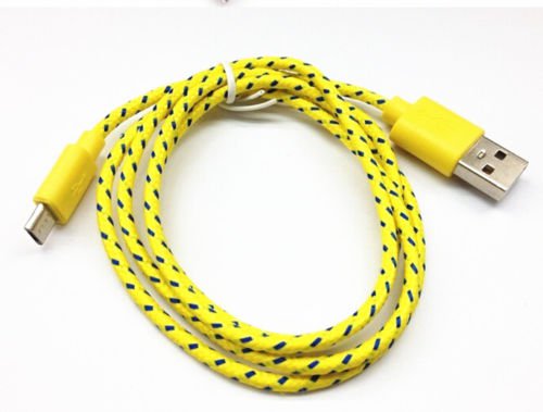 8pin Braided Usb Data Sync Cable Cord Fit for iphone5s 5c IOS 7.1 (YELLOW