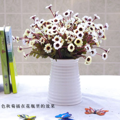 Artificial Cineraria Chrysanthemum Silk Flower Bunch Home Wedding Party Deocr( COLOR WHITE