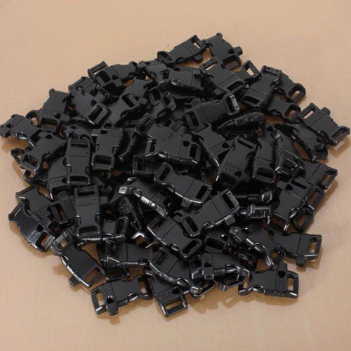 100PCS 1/2" Curved Whistle Release Buckles for Paracord Bracelets Webbing Straps