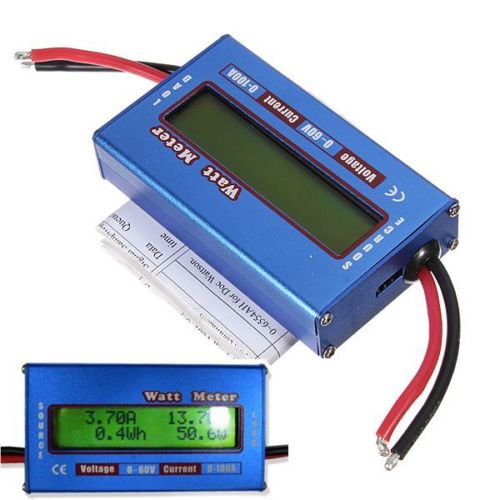 RC Boat Heli Watt Meter Digital LCD Display DC Battery Power Analyzer 60V 100A