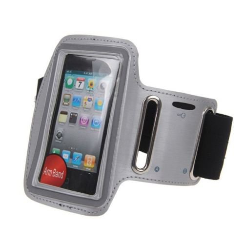 Jogging Exercise Workout Gym Running Sports Armband Case Cover For iPhone 4 4S(COLOR SILVER GREY