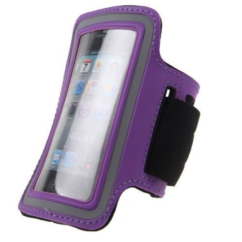 Jogging Exercise Workout Gym Running Sports Armband Case Cover For iPhone 4 4S(COLOR PURPLE