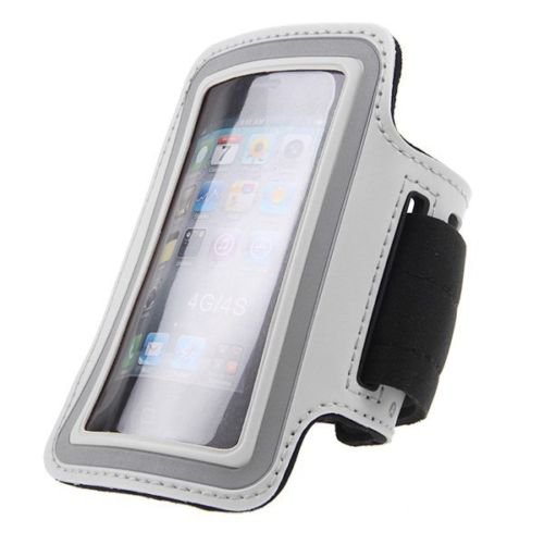 Jogging Exercise Workout Gym Running Sports Armband Case Cover For iPhone 4 4S(COLOR WHITE