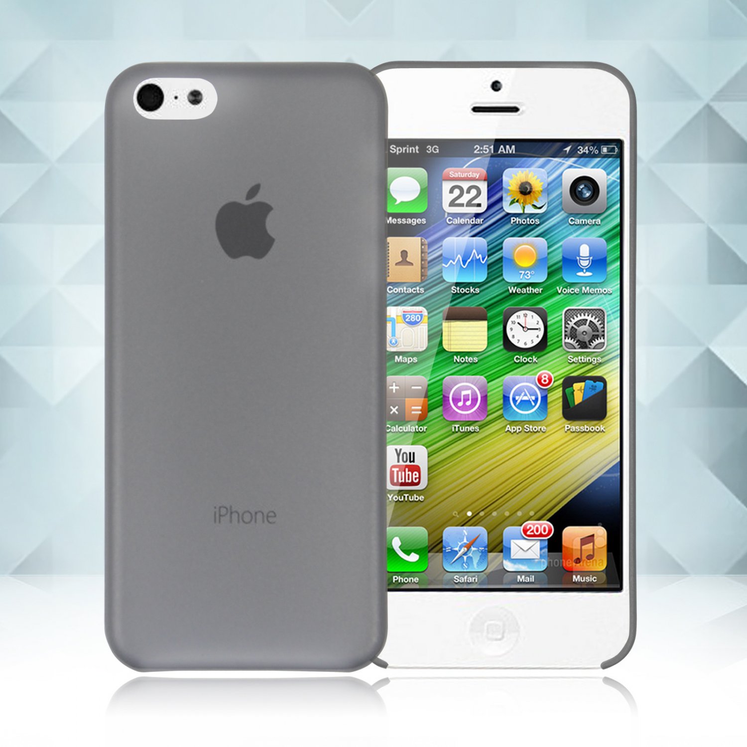 0.3mm Ultra Thin Matte Frosted Clear Soft TPU Back Case Cover Fr Apple iPhone 5C(COLOR BLACK
