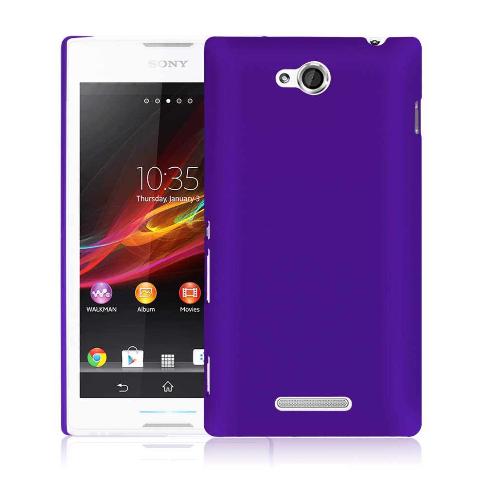 Hard PC Back Cover Case Skin Protector for Sony Xperia C S39h C2305(COLOR PURPLE
