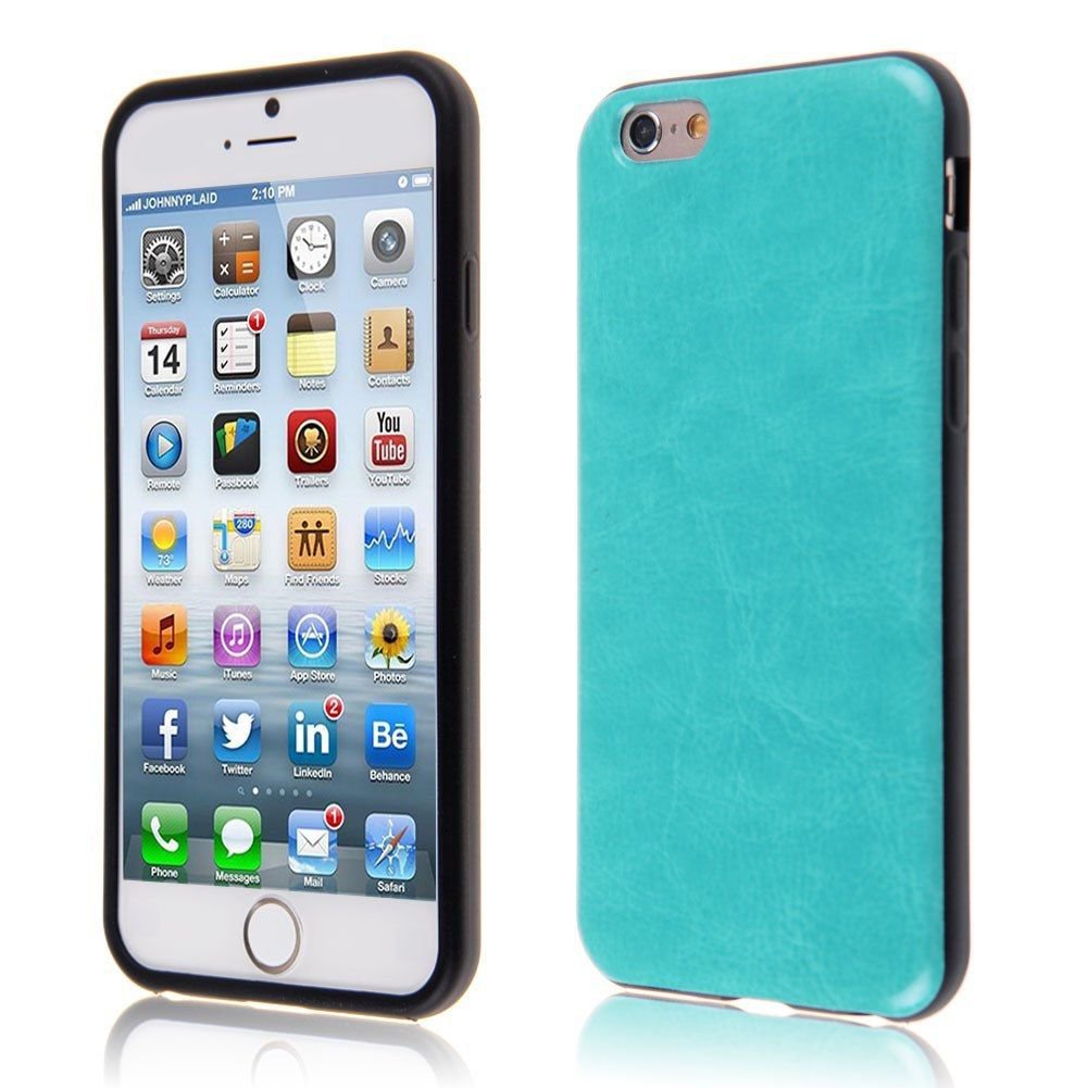 PU Leather + TPU Four Sides Protector Cover Case Skin for iPhone6 4.7"( COLOR TURQUOISE