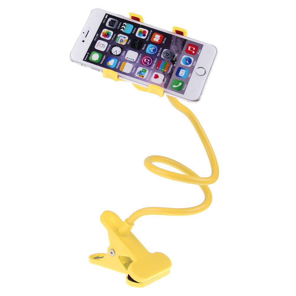 Universal Lazy Bed Desktop Car Stand Mount Holder For Cell Phone iPhone Long Arm (COLOR YELLOW