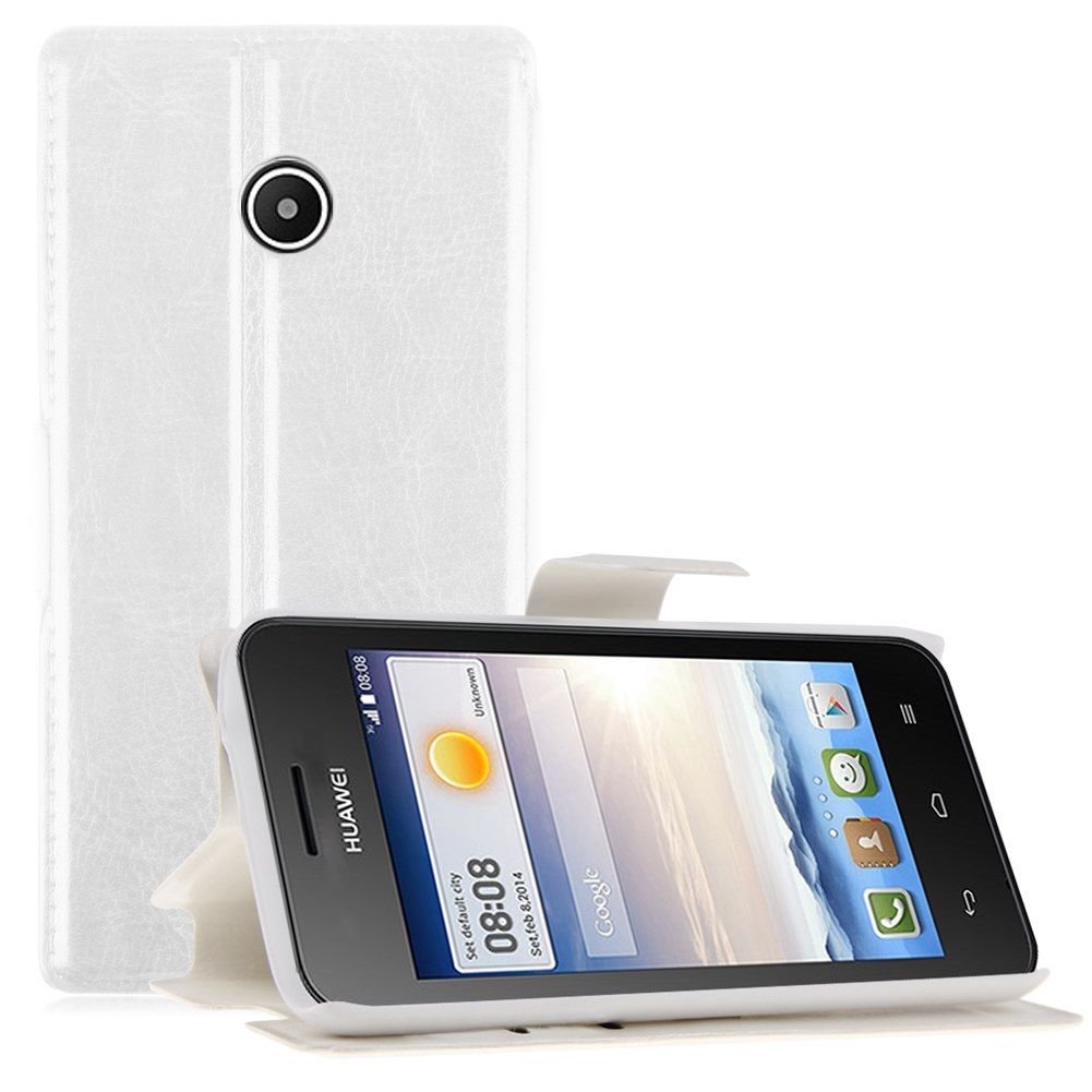 Wallet Card Holder Flip PU Leather Stand Case Cover Pouch for Huawei Ascend Y330 ( COLOR WHITE