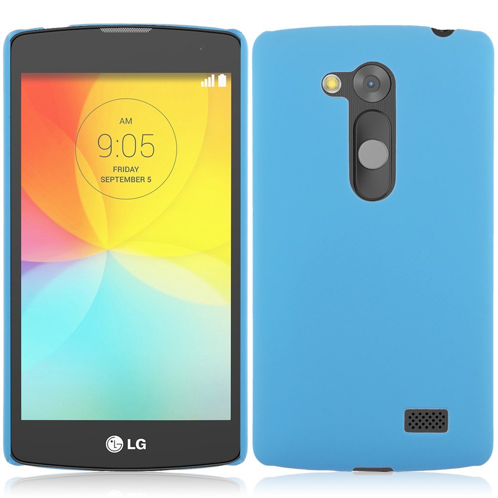 Hard Rubberized Plastic Snap-On Back Shell Cover Case for LG L Fino D290N D295(COLOR LIGHT BLUE
