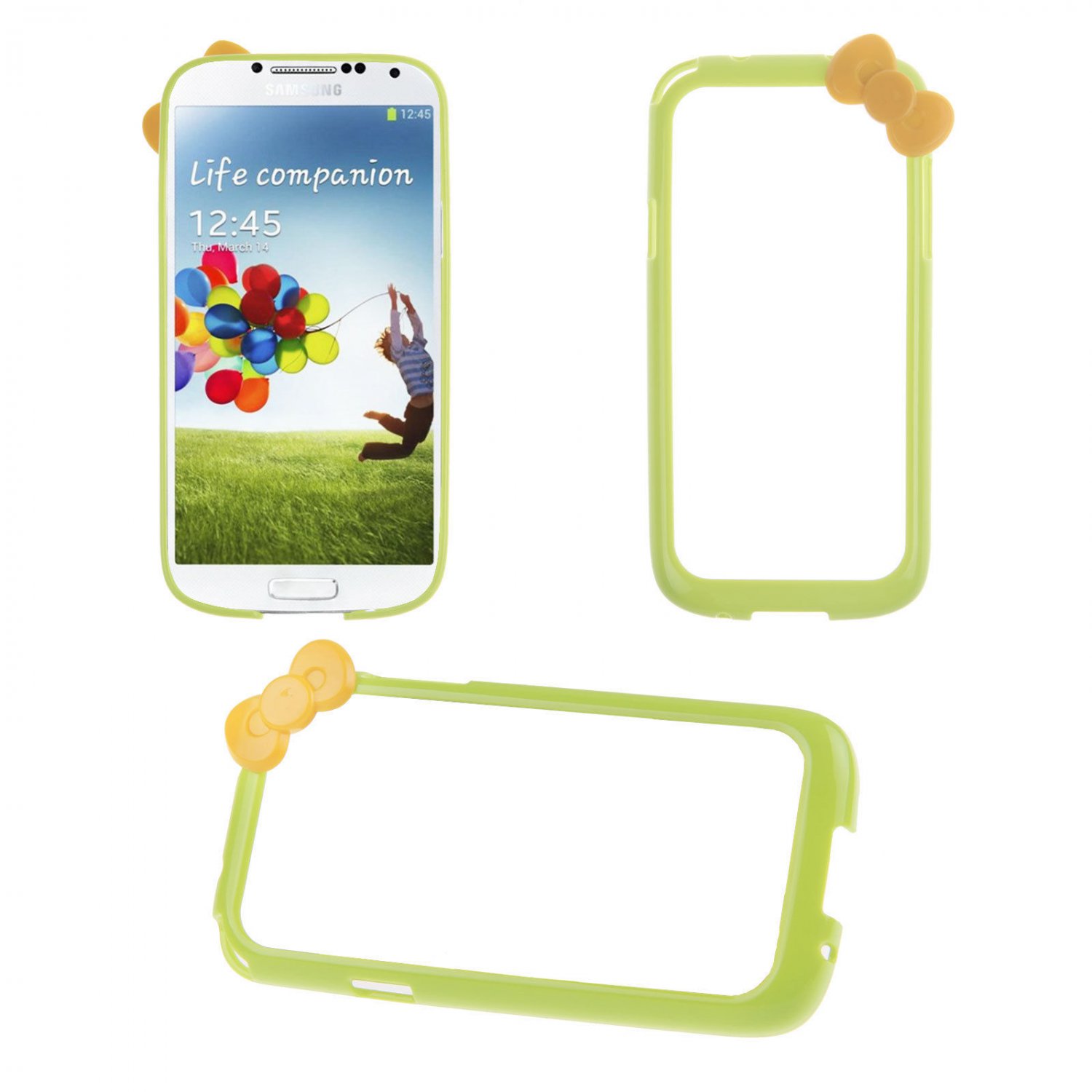 Bowknot Hard PC Bumper Frame Cover Case for Samsung Galaxy S4 SIV i9500(COLOR GREEN