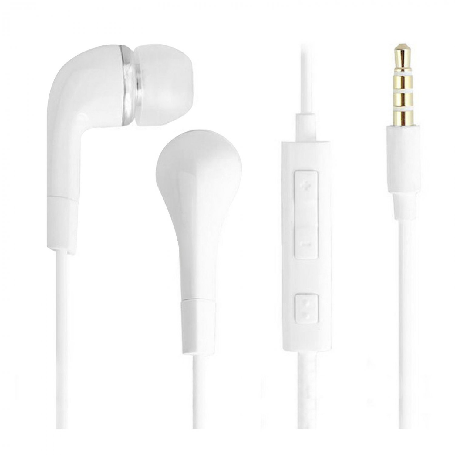 3.5mm Stereo In-ear Headphone Earphone Headset w/ Volume Control Mic for Samsung( COLOR WHITE