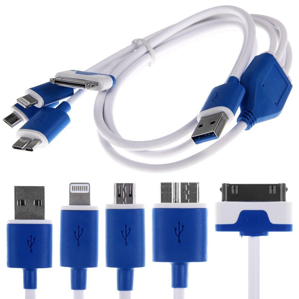 4in1 Micro USB Charger Cable Cord for iPhone 6 5S 5 Samsung Galaxy S4