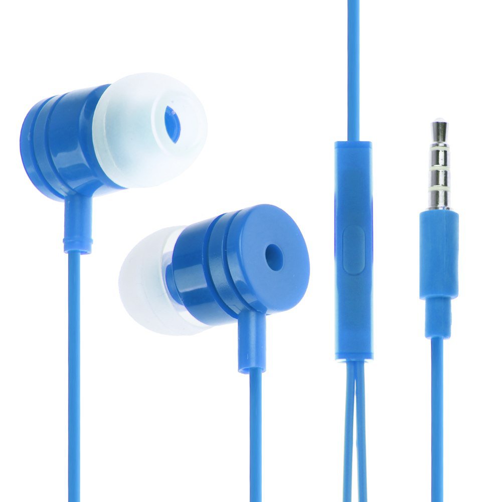 3.5mm In Ear Headphone Earphone Headset Earbud + Mic for iPhone iPod Samsung PC(COLOR DARK BLUE