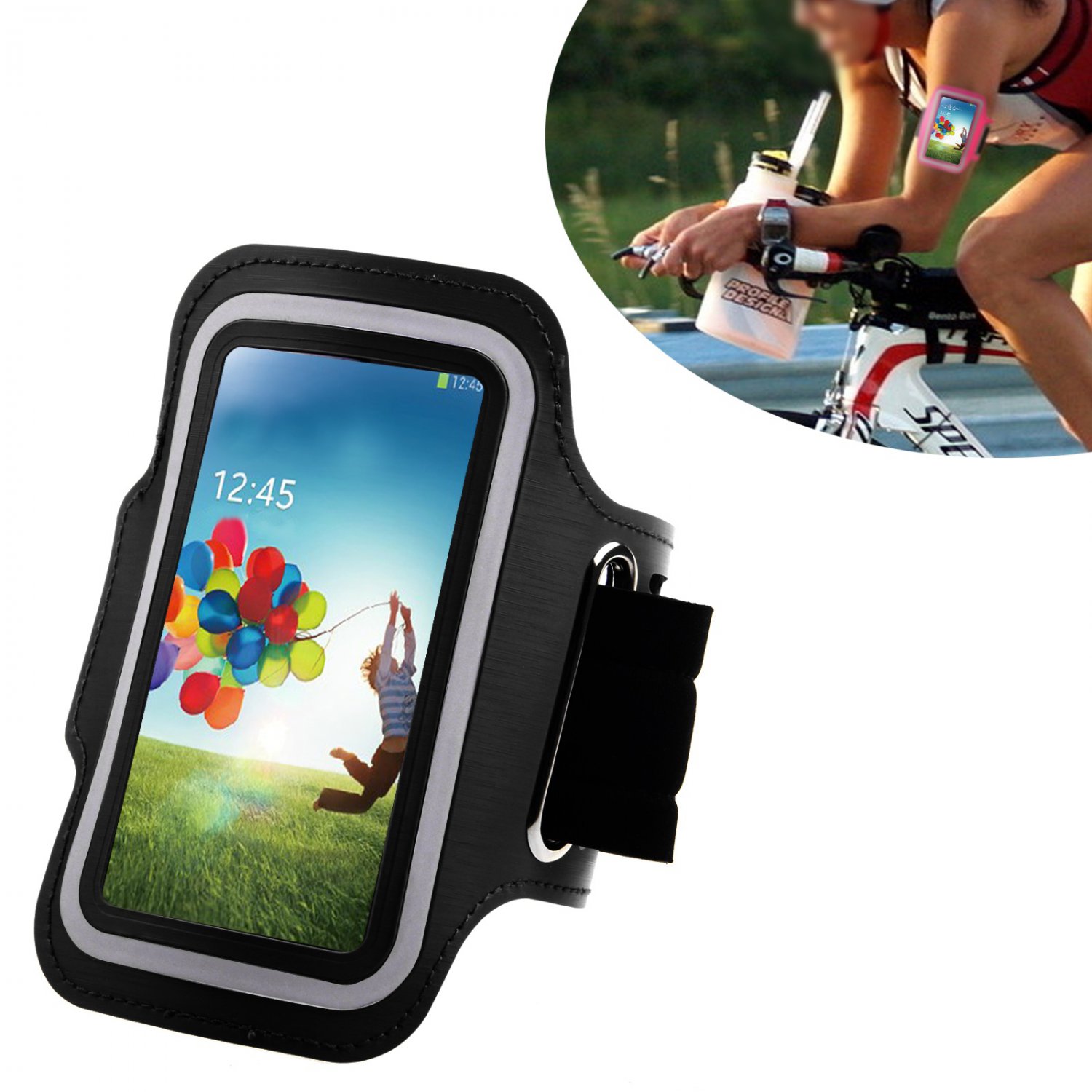 Armband Case Cover Holder Fr Samsung Galaxy S4 Mini i9190 (COLOR BLACK