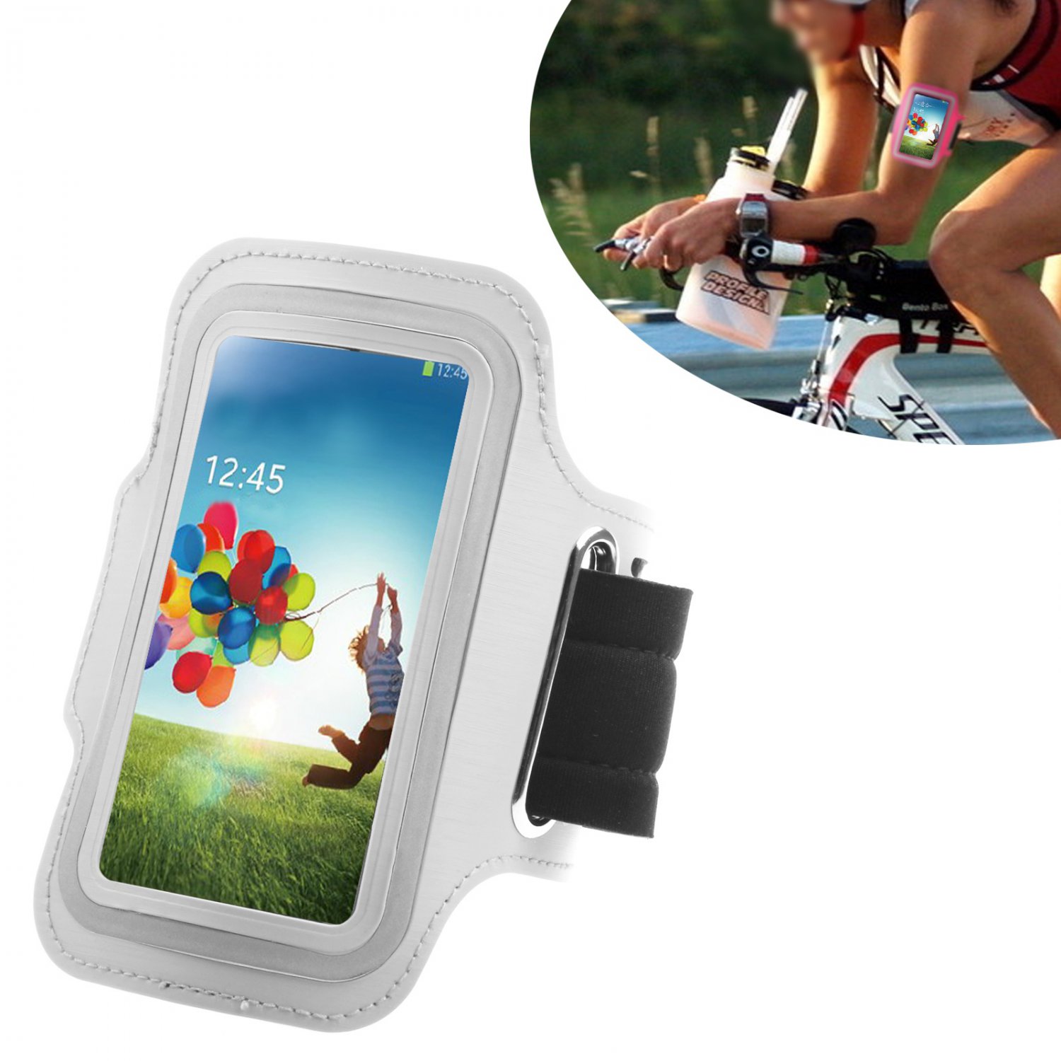 Armband Case Cover Holder Fr Samsung Galaxy S4 Mini i9190 (COLOR SILVER