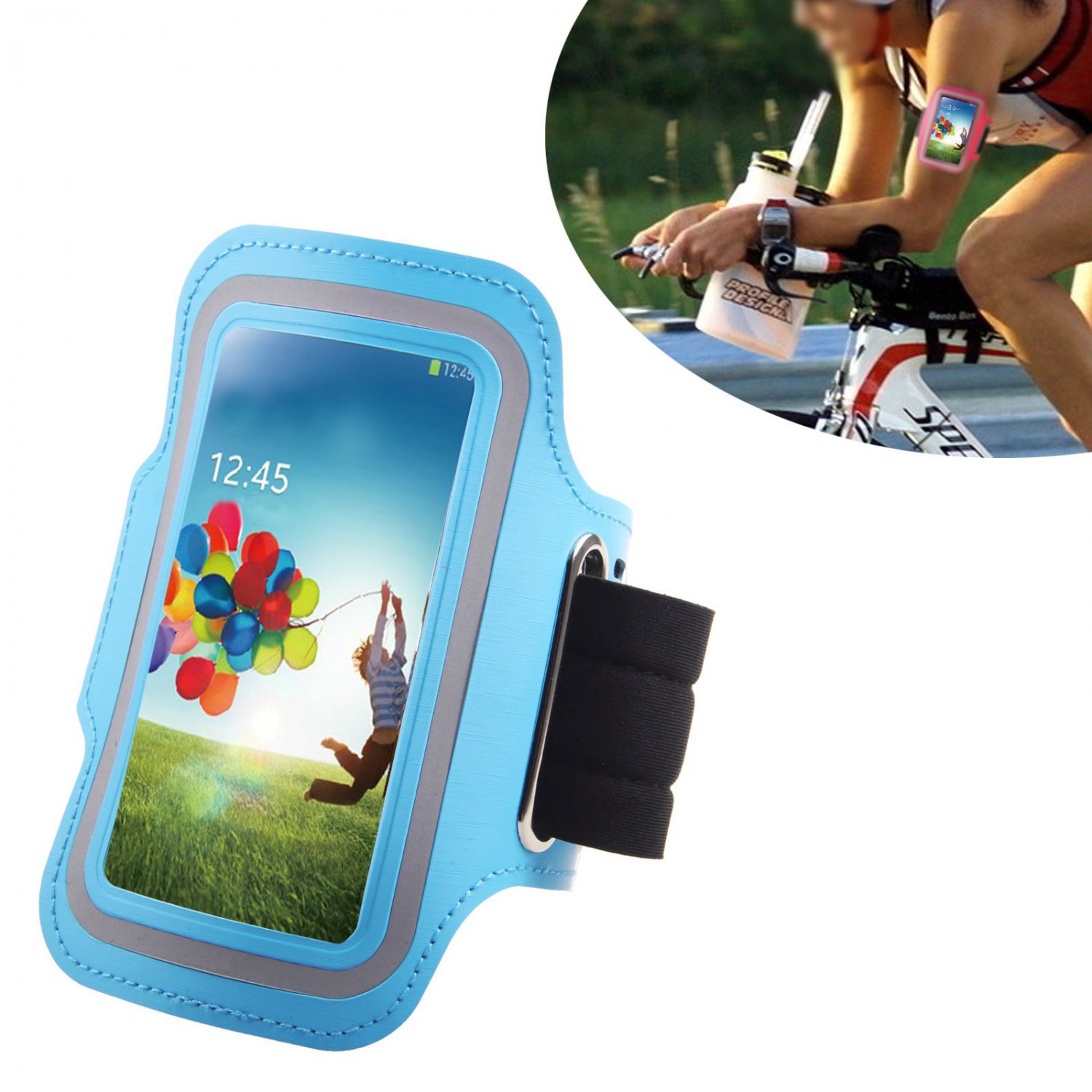 Armband Case Cover Holder Fr Samsung Galaxy S4 Mini i9190 (COLOR LIGHT BLUE