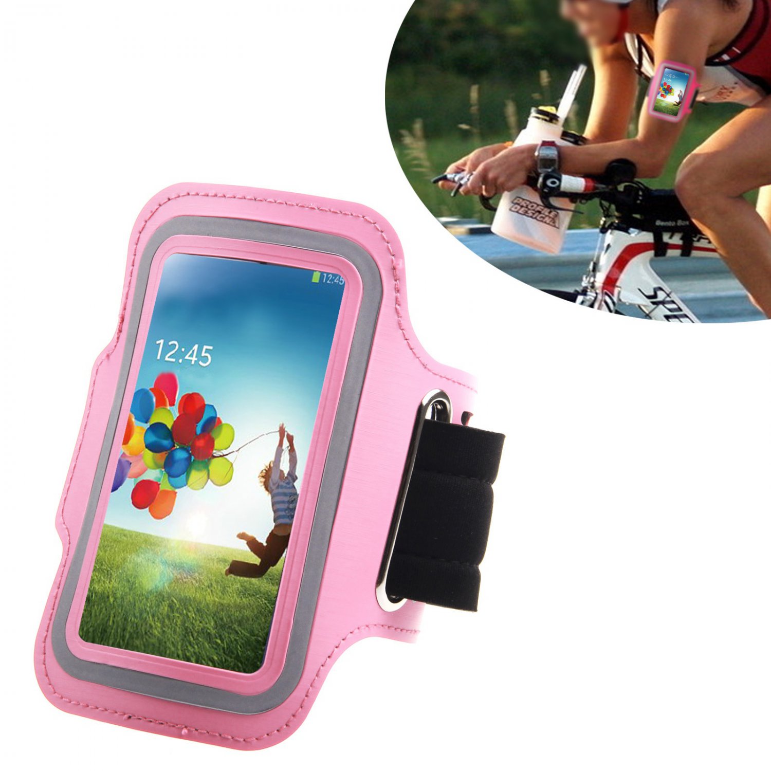 Armband Case Cover Holder Fr Samsung Galaxy S4 Mini i9190 (COLOR PINK