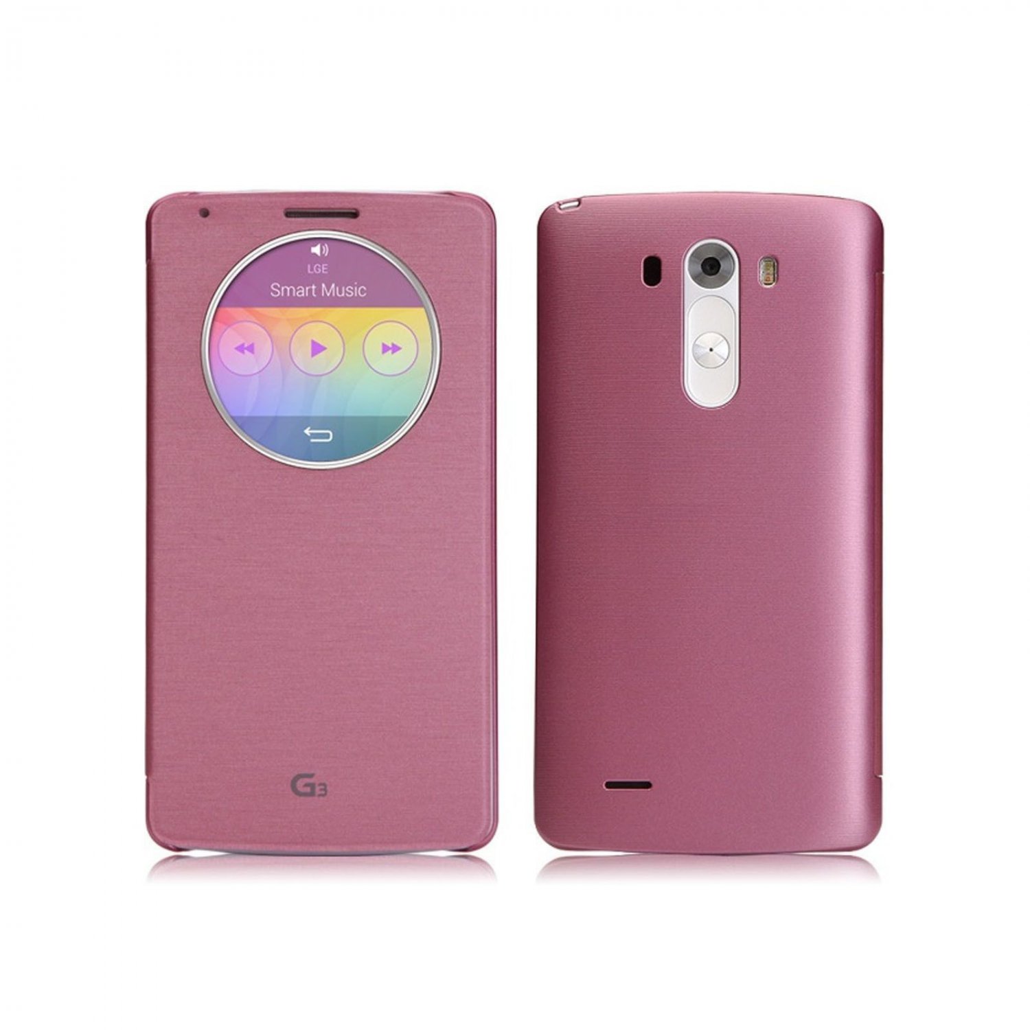 Quick Circle Smart Window View Slim Wallet Flip Smart Case Cover for LG G3 (COLOR PINK