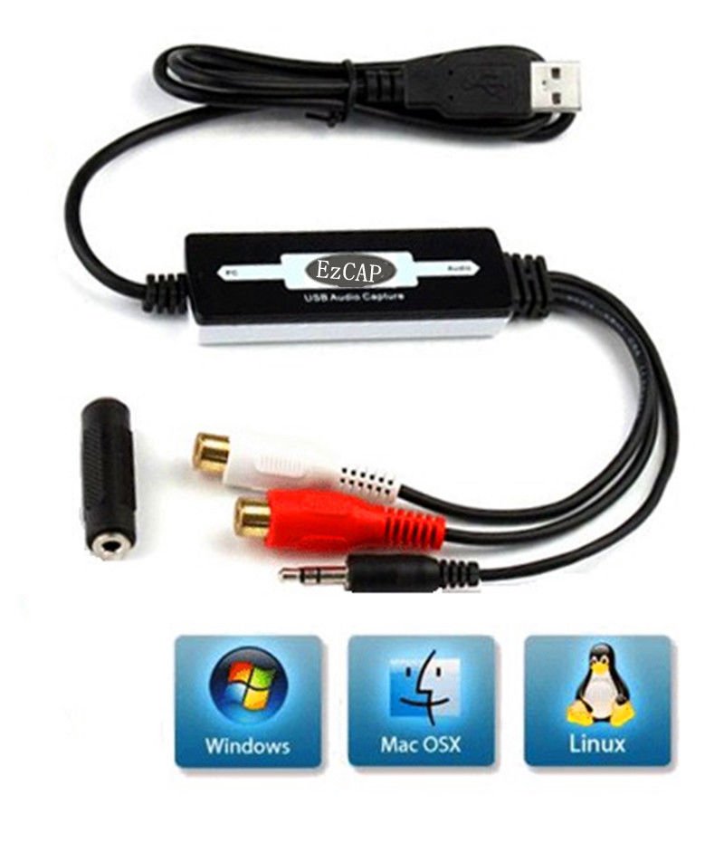 USB Analog to Digital Audio Converter MP3 WAV WMA OGG Recorder
