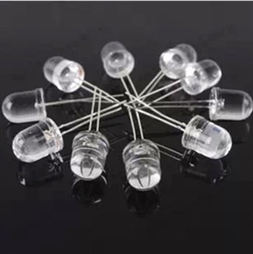 50pcs Super Bright 10mm Round White LED Light Lamp Emitting Diode 30000MCD