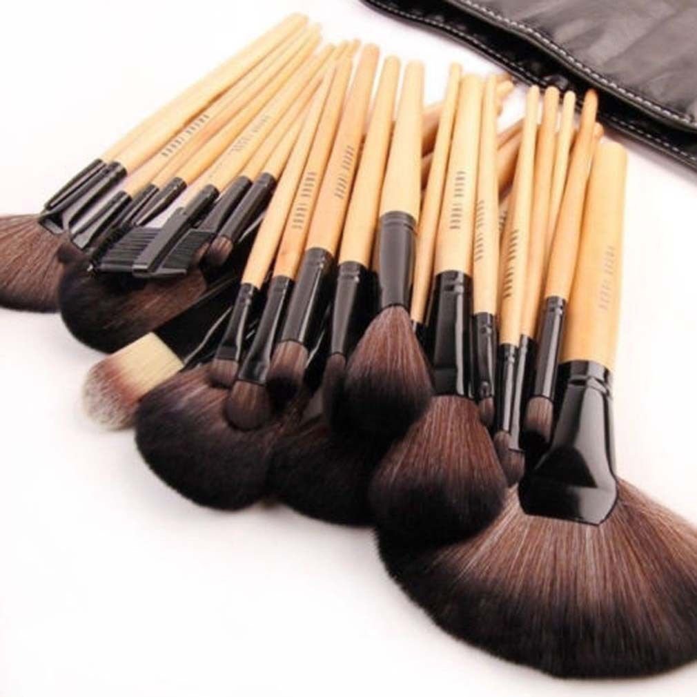24 Pcs Makeup Brush Cosmetic Tool Kit Eyeshadow Powder Brush Set + Case DX