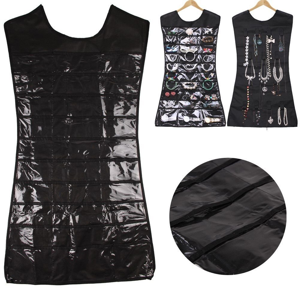 Dress Hanging Jewelry Brooch Bag Closet Display Organiser Holder Storage Newest(black