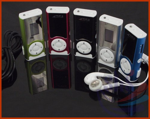 USB Mini Clip MP3 Player LCD Screen Support Micro SD TF Card With LED Light(color blue