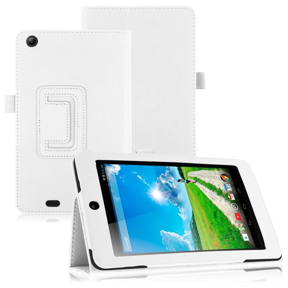 Folio PU Leather Case Cover Stand for Acer Iconia One 7 B1-730HD Tablet( color white