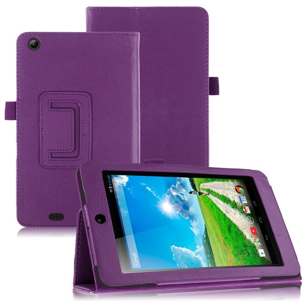Folio PU Leather Case Cover Stand for Acer Iconia One 7 B1-730HD Tablet( color purple