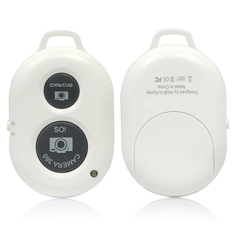 Bluetooth Shutter Remote Control for Camera iPhone Samsung Selfie Stick Monopod(COLOR WHITE