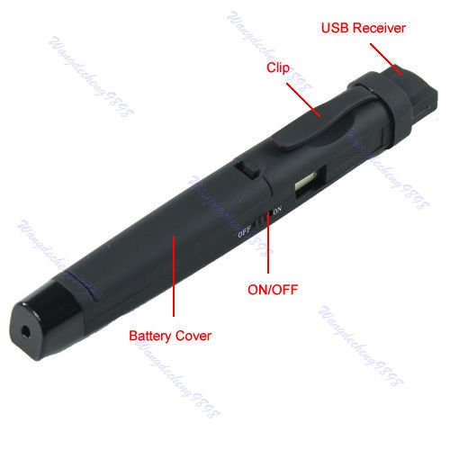 Wireless USB Remote Control Presentation Clip Red Infrared Laser Pointer Pen (AS3)