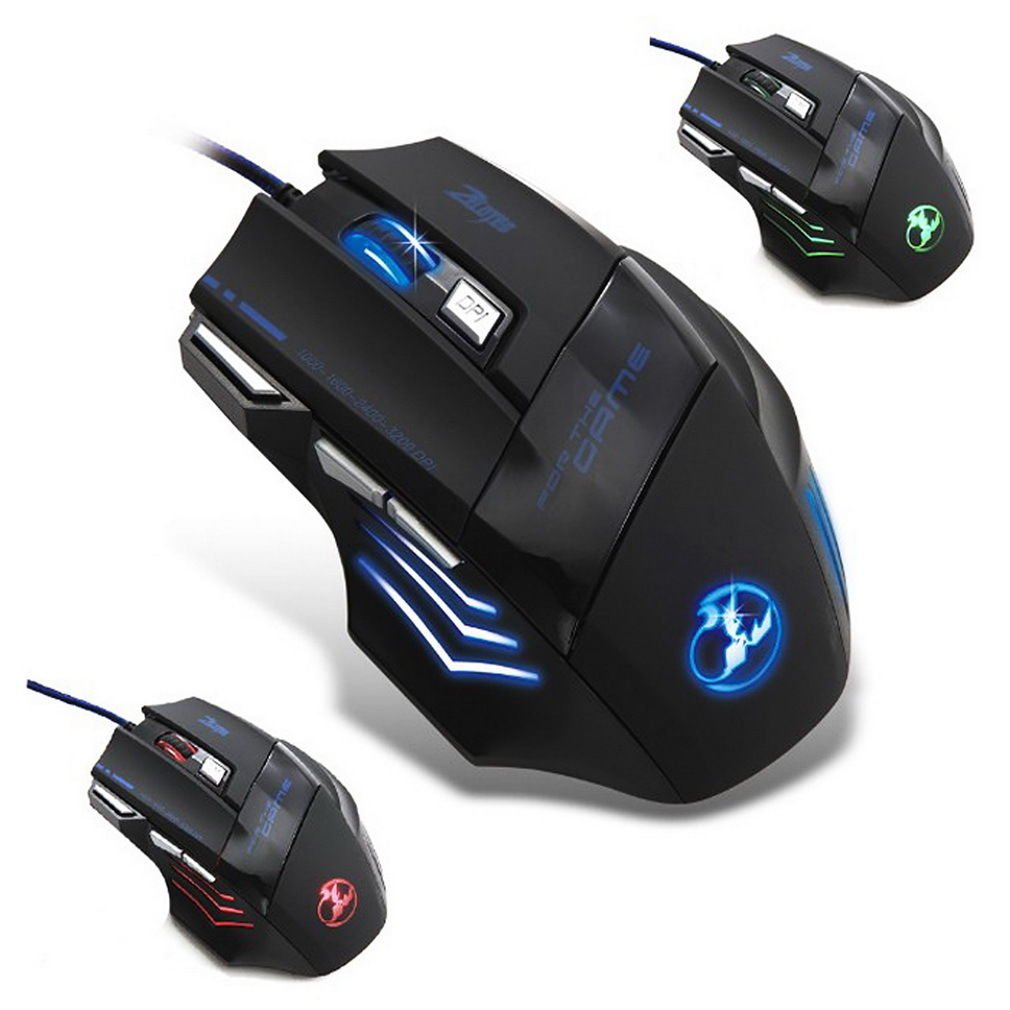 5500 DPI 7 Button LED Optical USB Wired Gaming Mouse Mice For Pro Gamer YT