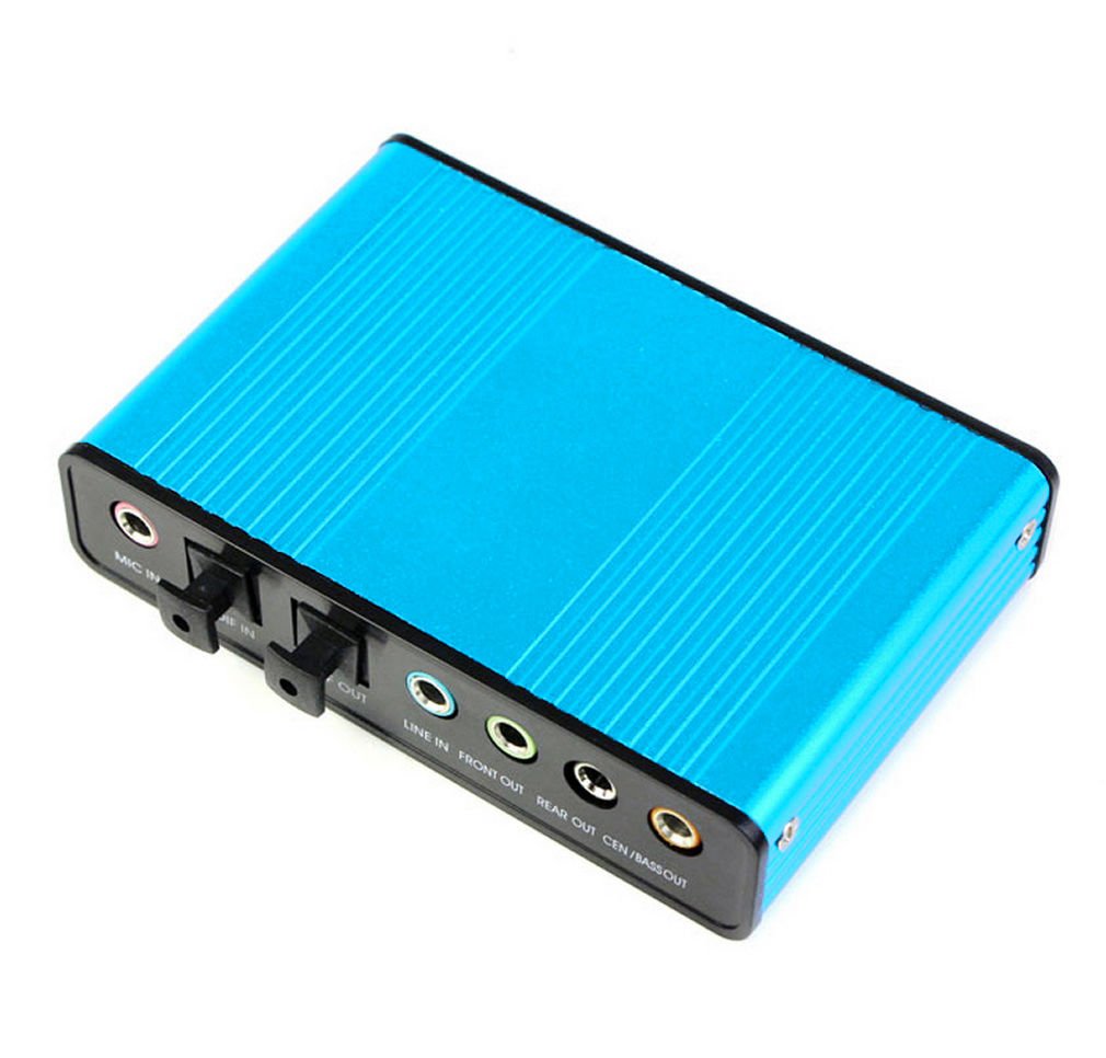 USB 6 Channel 5.1 External Optical Audio Sound Card Adapter Laptop Notebook JU