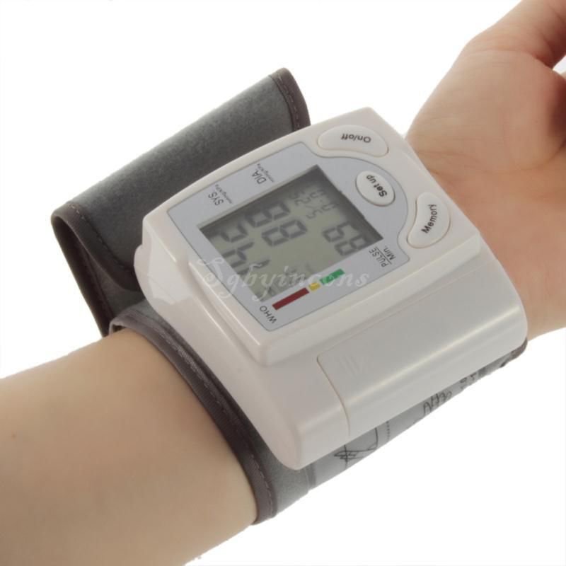 Digital LCD Wrist Blood Pressure Monitor Heart Beat Rate Pulse Meter