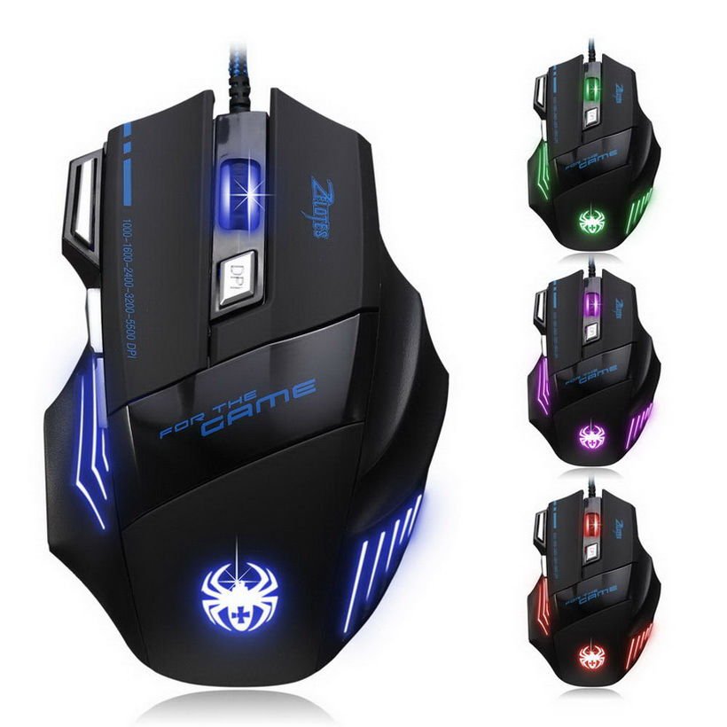5500 DPI 7 Button LED Optical USB Wired Gaming Mouse Mice For Pro Gamer