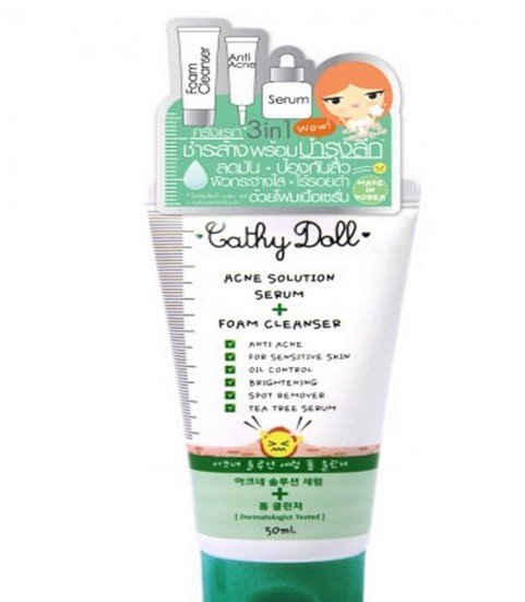 Karmart Cathy Doll 3 in 1 Acne Solution Serum Foam Cleanser Wash Anti Acne 50ml